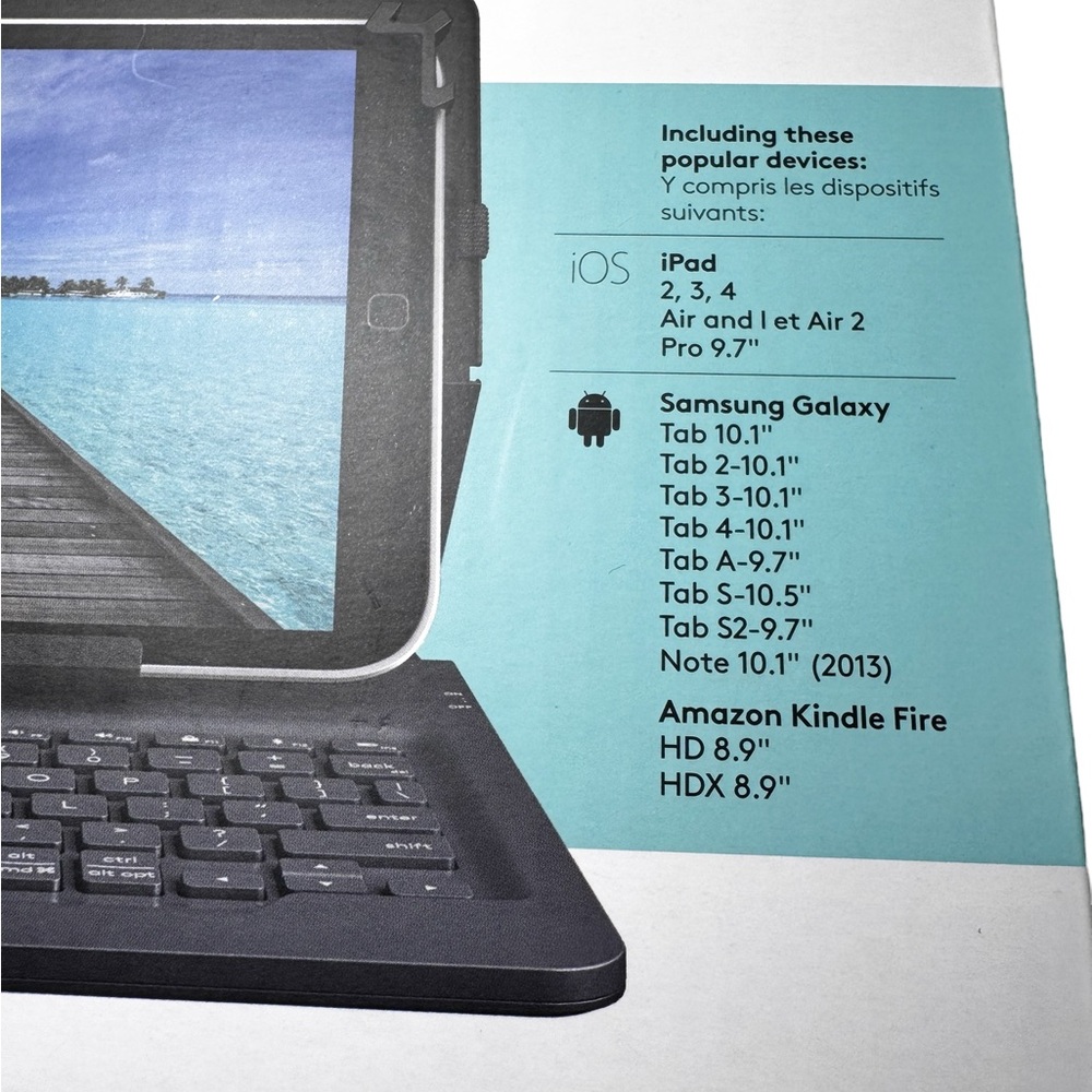 Logitech Universal Folio Tablet Keyboard Cover Case 9-10" IOS Android Windows - Picture 5 of 7